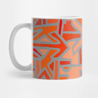 African Tribal BaKuba - Scarlet Red Orange Mug